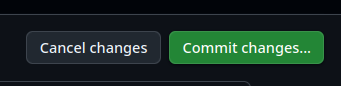 GitHub Actions commit changes button